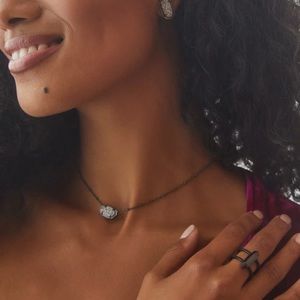 Kendra Scott Elisa Druzy Necklace in Gunmetal